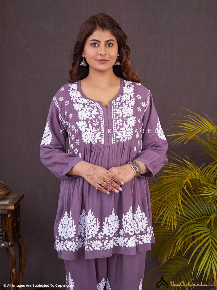 MauveRosaModalChikankariShortKurtaSet_2